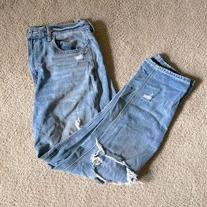 American Eagle High Waist Distressed Mom Jeans